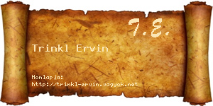 Trinkl Ervin névjegykártya